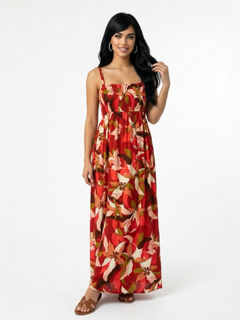 A New Day Floral Maxi Dress w/pockets